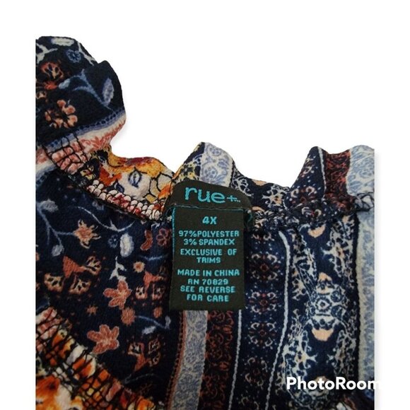 Rue 21 Plus Multicolor Print High Low Dress Size 4XL - Picture 3 of 5